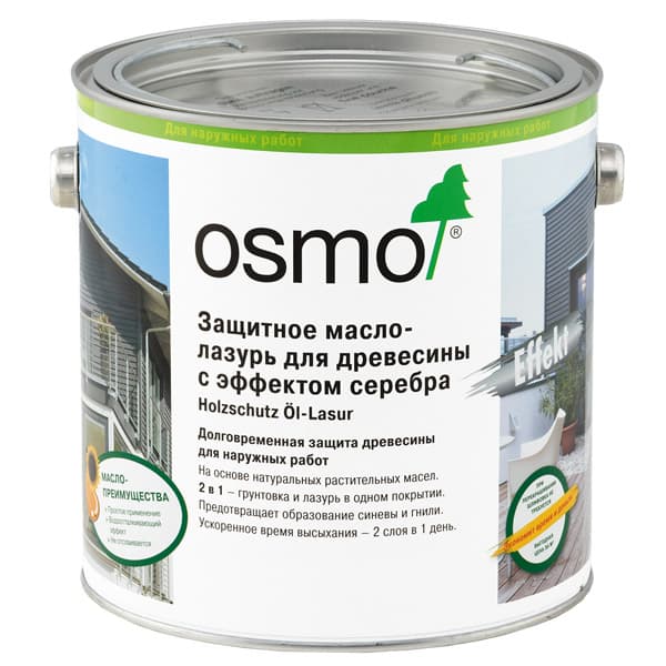Osmo Holzschutz Öl-Lasur Effekt / Осмо Защитное масло-лазурь для древесины с эффектом серебра