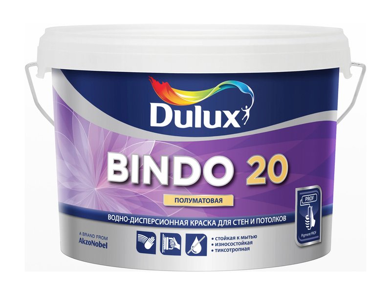 Dulux Bindo 20 полуматовая краска для кухни и ванной