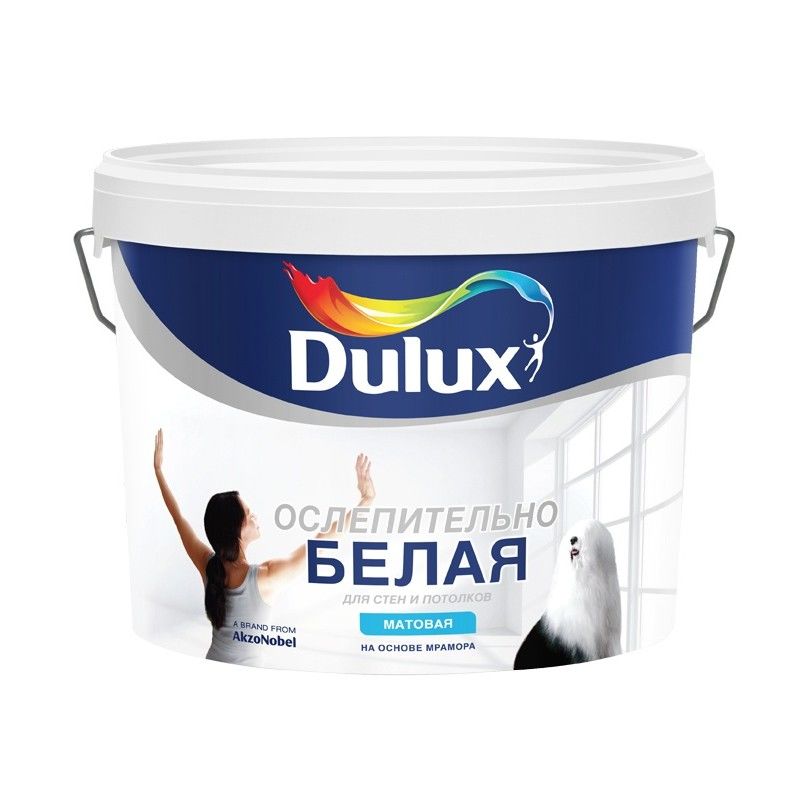 Dulux Rich Matt Ослепительно Белая матовая краска для стен и потолков       