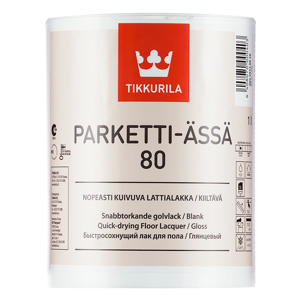 Tikkurila Паркетти Ясся 80 лак для пола, глянцевый