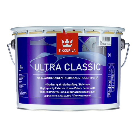 Tikkurila Ультра Классик краска фасадная для дерева, полуматовая