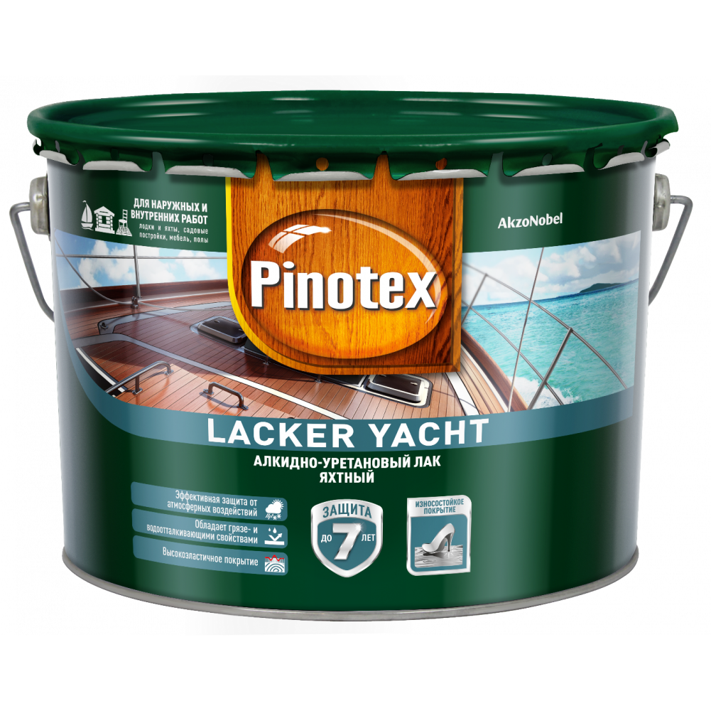 Pinotex Lacker Yacht 40 алкидно уретановый яхтный лак полуматовый